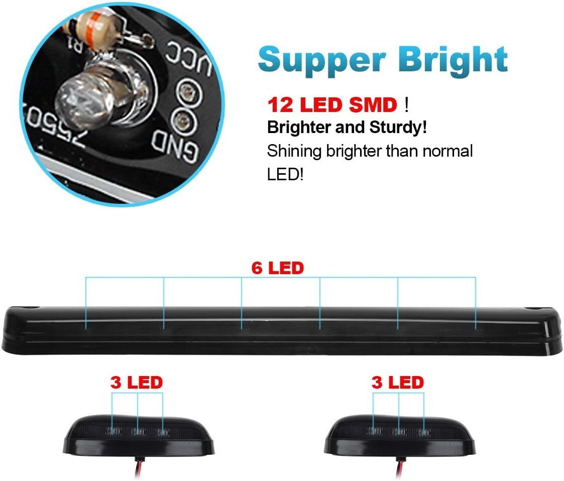 Amber LED Roof Top Running Cab Lights for Chevy Silverado for GMC for Sierra 1500 3500