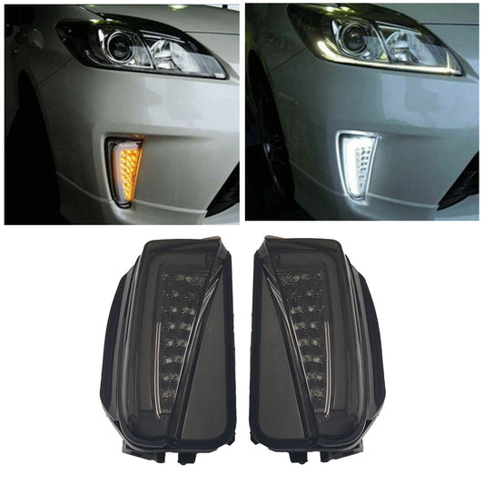 fit 2012-2015 for Toyota Prius LED Switchback Fog Turn Signal Lights DRL Lamp Smoked