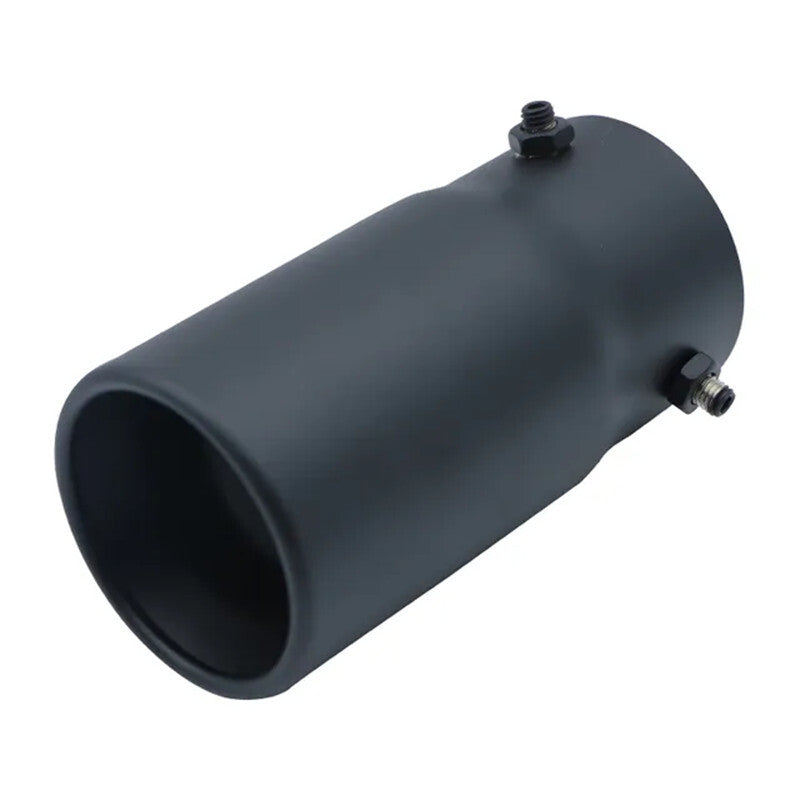 1Pcs Universal Round Black 70mm Car Exhaust Muffler Tip Round Stainless Steel