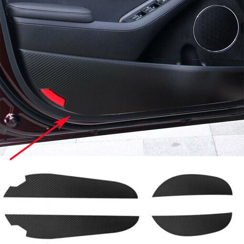 Carbon Fiber PU Leather Inner Door Anti-Kick Panel Trim for Kia Forte K3 14-2018