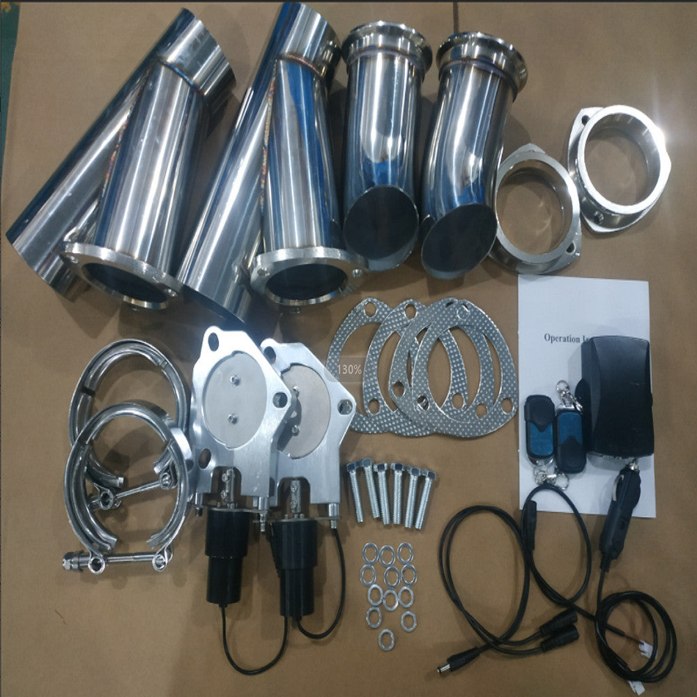 2.5-inch Dual Electric Exhaust Control Valve System Motor Piping Kit with Remote Switch