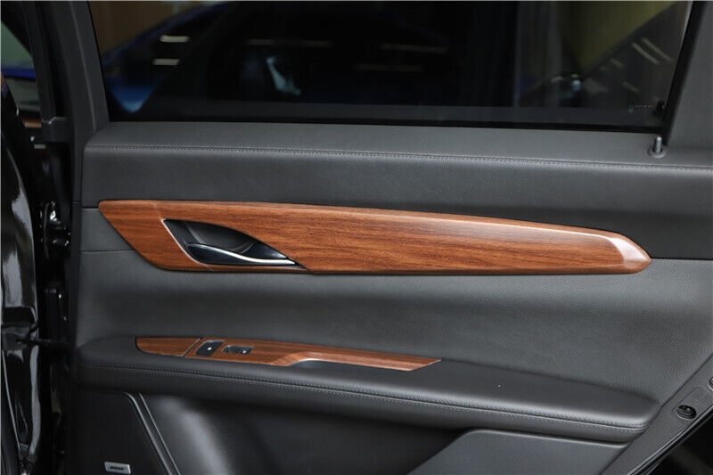 Interior Door Armrest Panel Trim 4PCS Fit for Cadillac CT6 2016-2020 Wood Grain