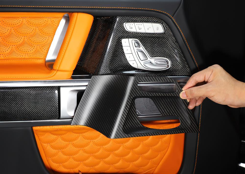 4Matte Carbon Door for Seat Memory Panel Cover Trim For G-Class W464 G500 G63 19-23
