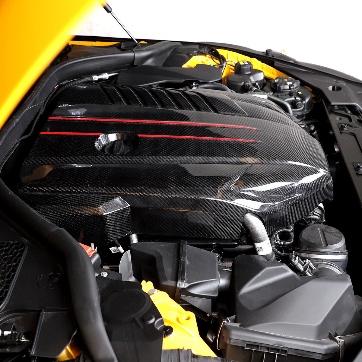 Pre-impregnated carbon fiber engine cover replacement suitable for 20-24 year old for Toyota Supra, A90, A91, and MK5.