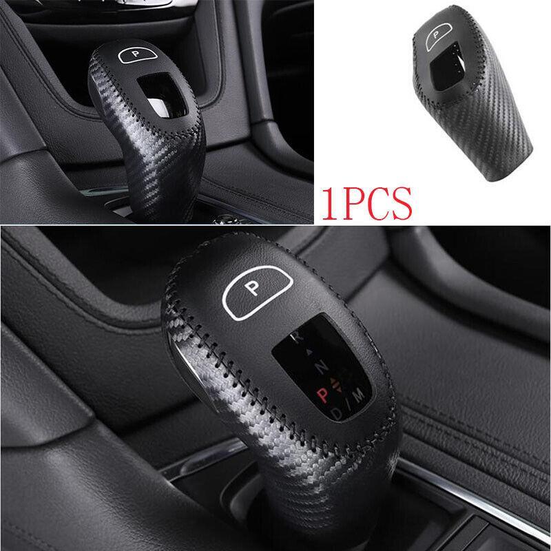 Carbon Fiber Leather Central Console Gear Shift Knob Trim for Cadillac XT4 20-22
