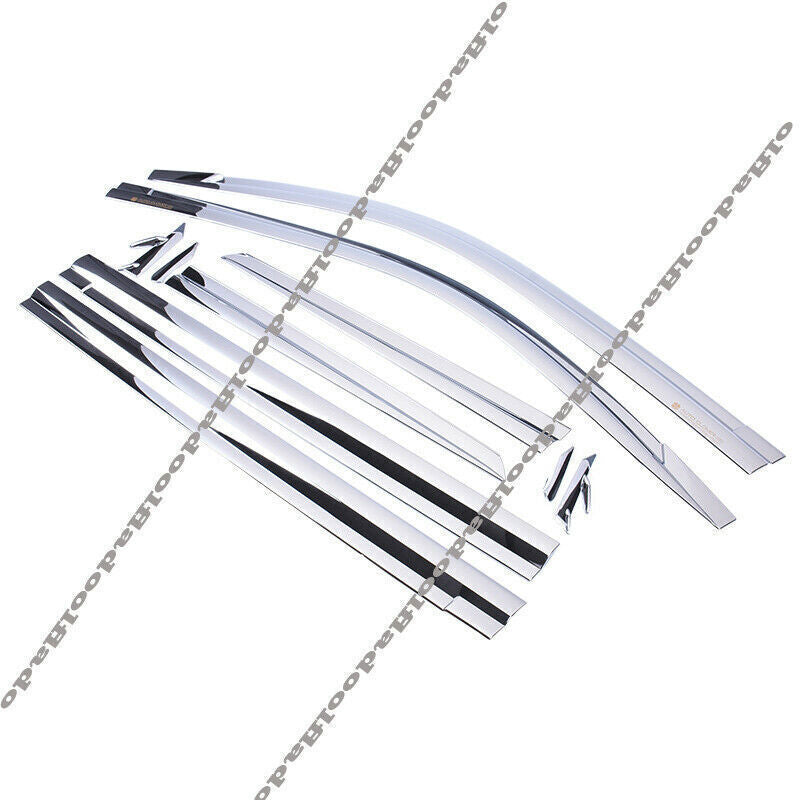 for Toyota for Land Cruiser 08-21 Chrome Window Visors Sun Rain Guard Vent Deflector
