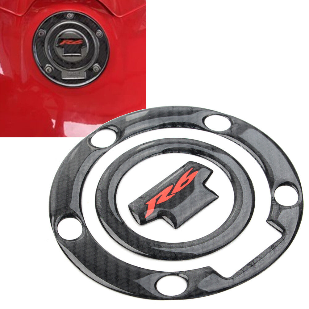 Carbon Fiber For YZF-R6 R6 R6S YZF600 Gas Tank 3D Decal Fuel Cover Sticker