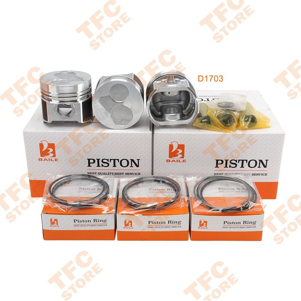 New Kit Piston  Rings STD FITS Kubota D1703 4 Cylinders 1A091-21114