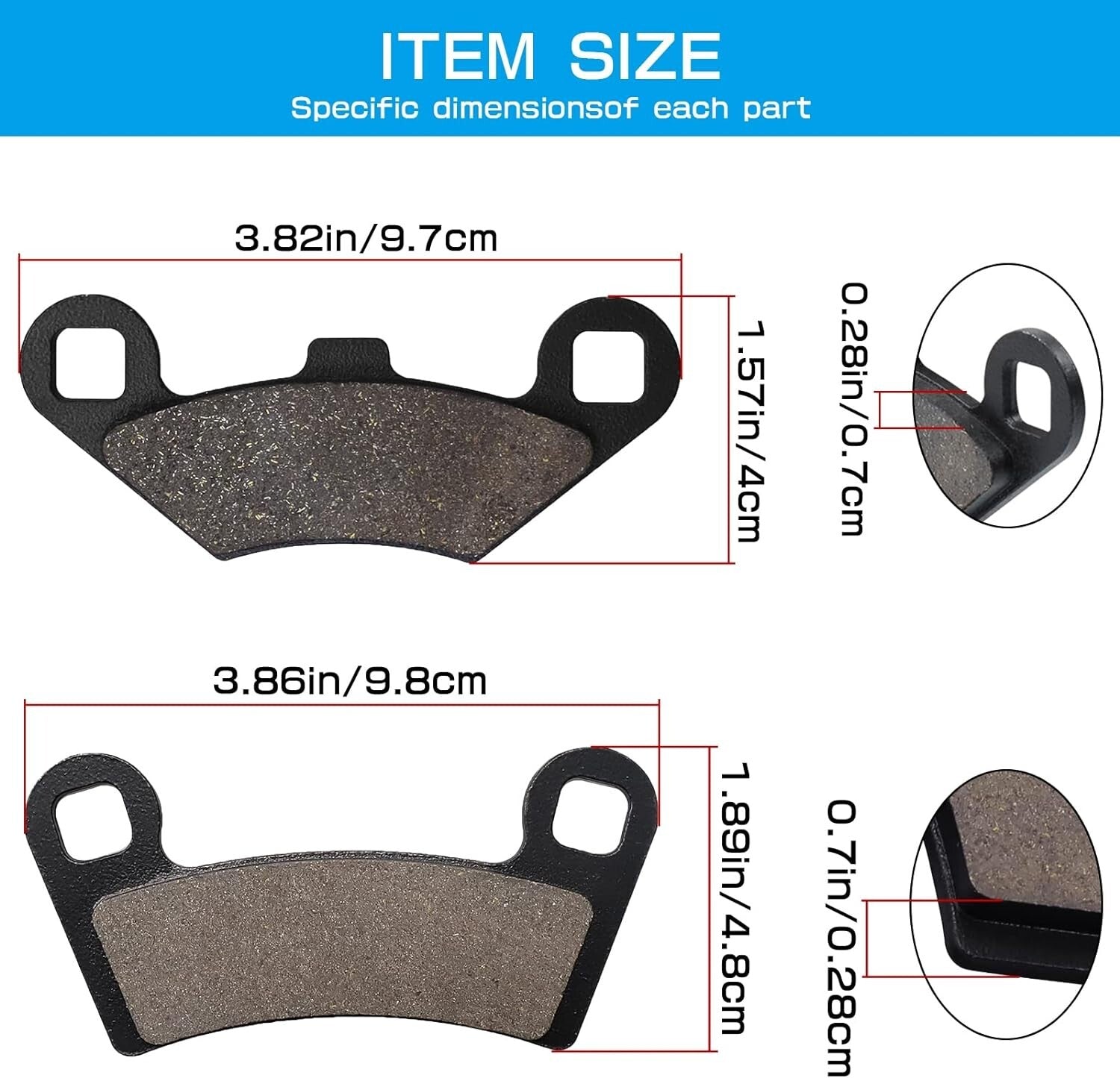 Brake Pads for Polaris RZR 800 EPS 2010-2014,570 EPS 2013-2015,RZR 800 S EPS