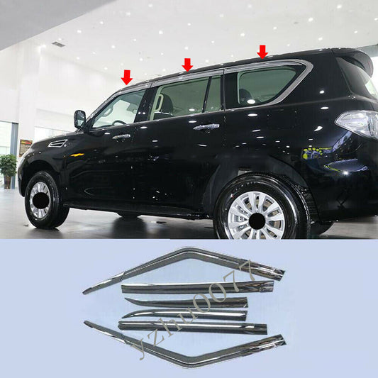 6P for Nissan Armada 2017-2019 Chrome Car Window Visor Vent Shade Sun Rain Guard