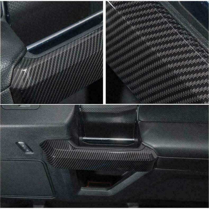 for Ford F150 F-150 2015-2020 Carbon Fiber Inner Door Handle Molding Cover Trim