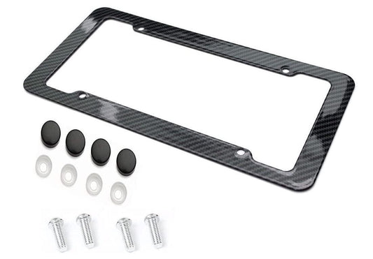 piece car license plate frame cover cap trunk black carbon suitable for Toyota