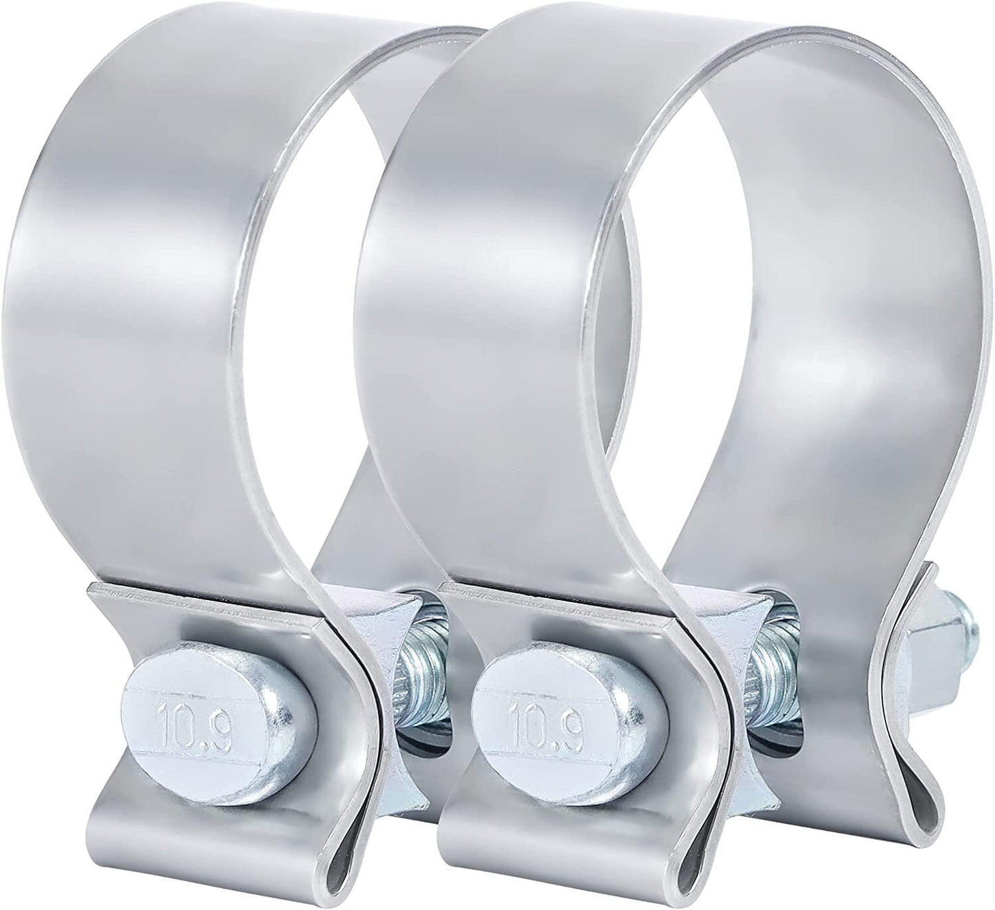 2.5-inch exhaust clips, 2 1/2-inch narrow exhaust muffler with clips, T304