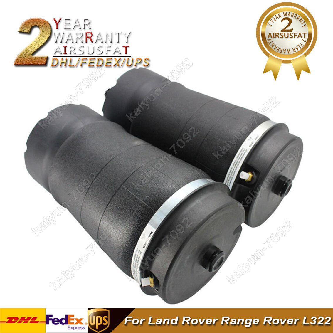 Pair for Land Rover for Range Rover L322 Rear Right Left Air Suspension Spring Bags