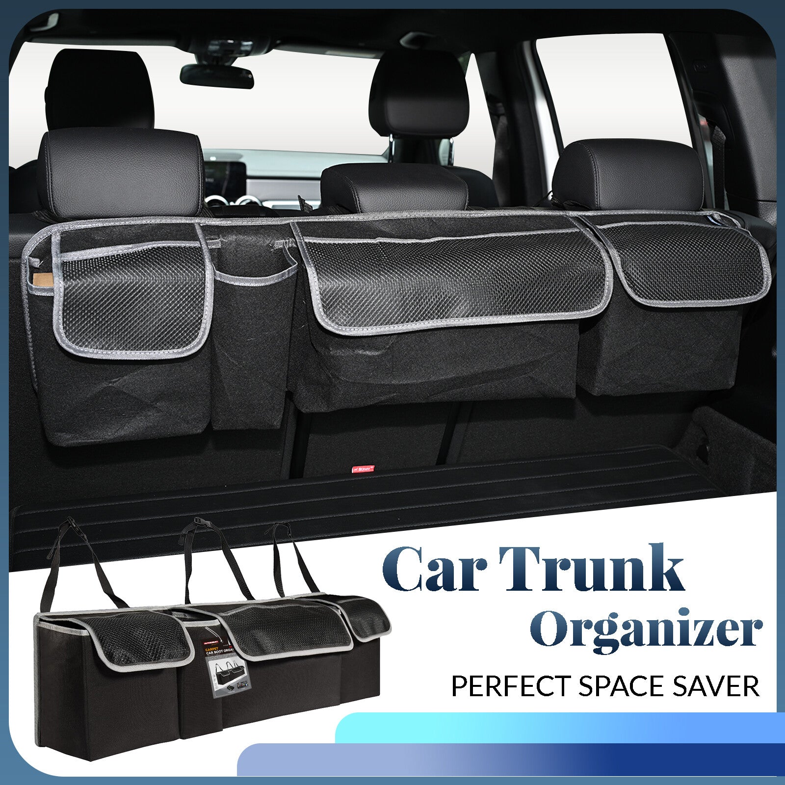 Felt Back for Seat Organiser Hanging Pouch Car Boot Storage Bag SUV Hatchback Trunk