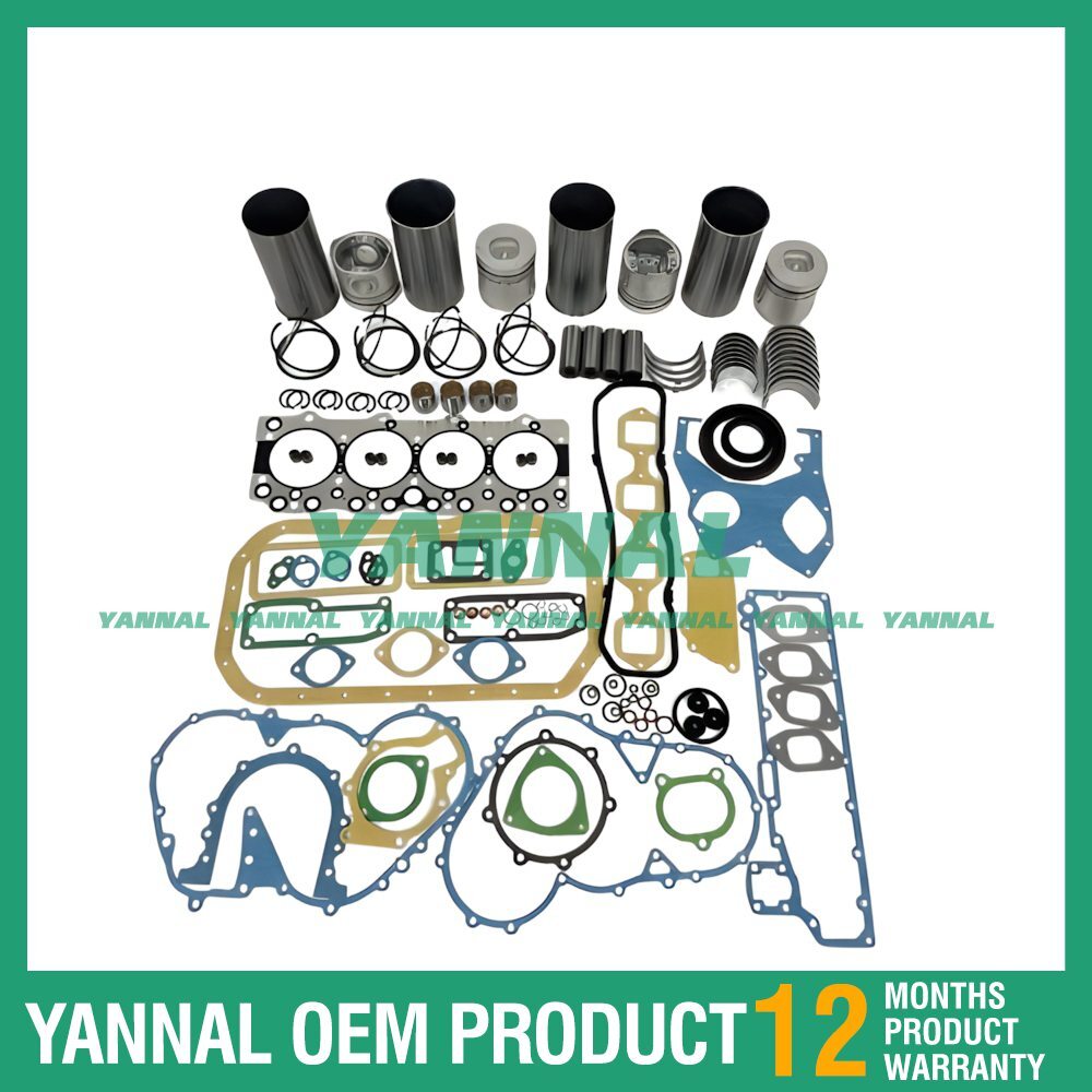 4-piece overhaul and rebuild kit with washers and bearings for Isuzu 4BC2 forklift engines