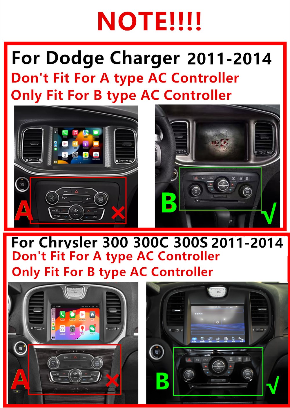 8.4''Android 14 Carplay 4+32GB Car Stereo Radio GPS Navigation for Dodge for Charger