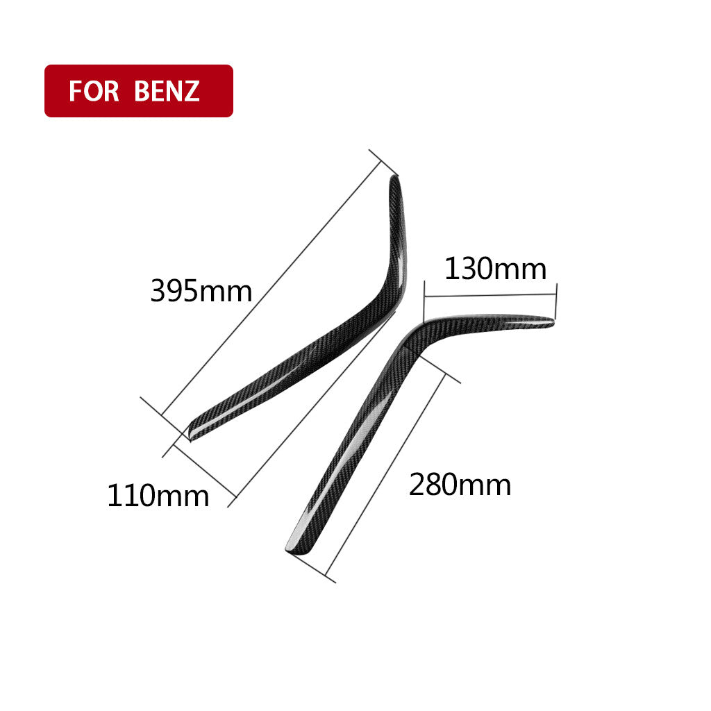 Real Carbon Fiber Headlight Eyelids Eyebrow Trim for Benz C-Class W202 1993-2000