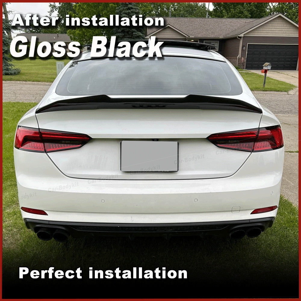 for Audi A5 S Line S5 RS5 B9 Coupe 17-22 Gloss Black Rear Trunk Spoiler Lip Wing