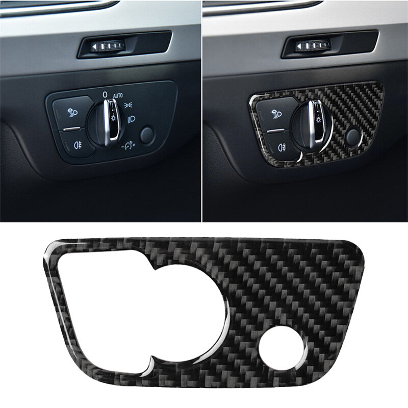 Carbon Fiber Sticker for Audi Q7 2016-2019 Reading Light Switch Panel Cover Trim