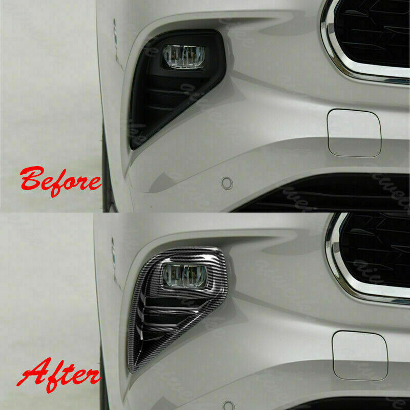 for Toyota Highlander 2020-2023 Carbon Fiber Front Bumper Fog Light Cover Trims