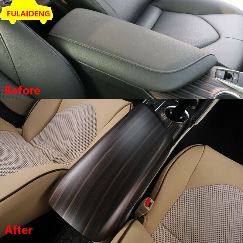 Peach Wood ABS Central Console Armrest Box Cover Trim for Toyota for Camry 2018-2023