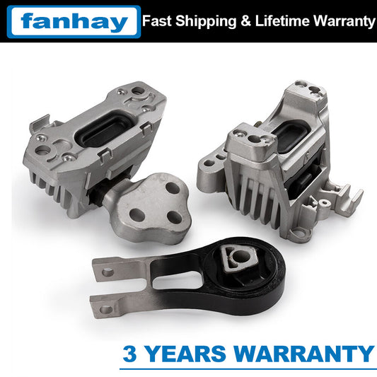 3x 68192831AF Engine, Motor, and Transmission Mount Kits for Jeep Cherokee 2.4L 14-19