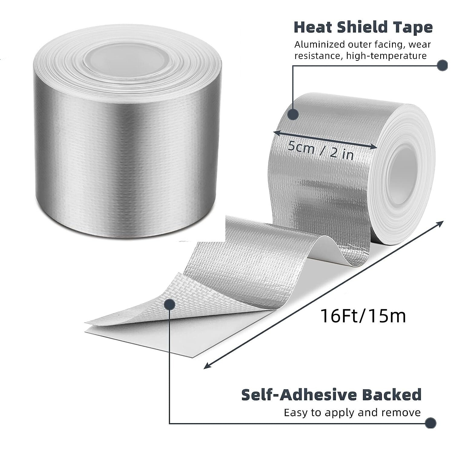 Silver 16-foot high-temperature insulated roll self-adhesive reflective packaging tape
