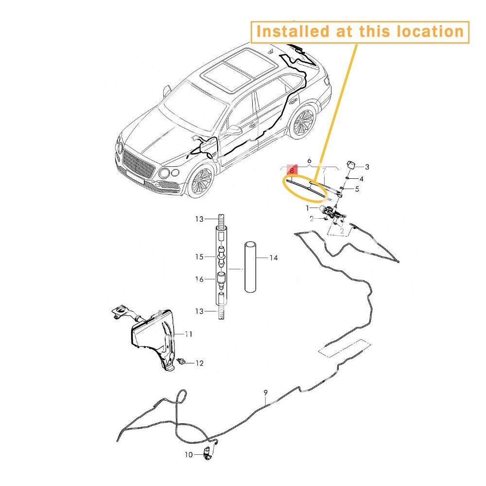 Equipment Manufacturer  wipes for Bentley for Bentayga 2017-2020: 8K9955425