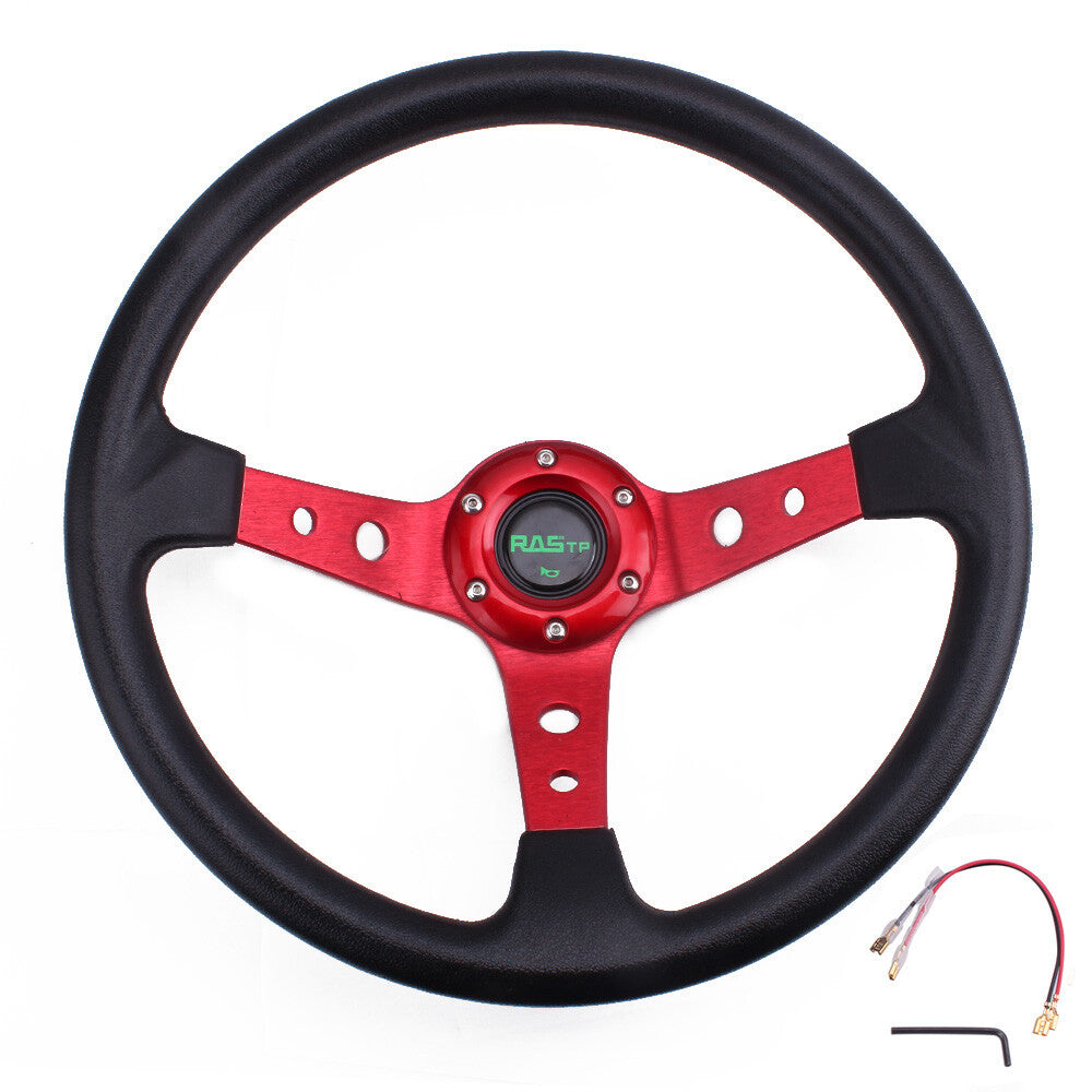 6Hole Aluminum 13.5 Drifting Racing Steering Wheel +Quick Release Adapter US