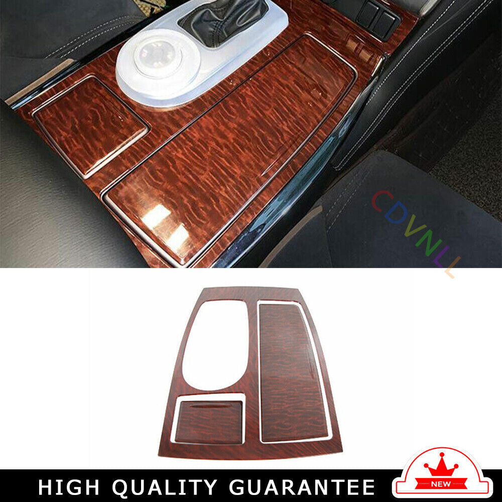 Console Gear Shift Frame Cover Trim for Nissan Armada Y62 17-20 Red Wood Grain