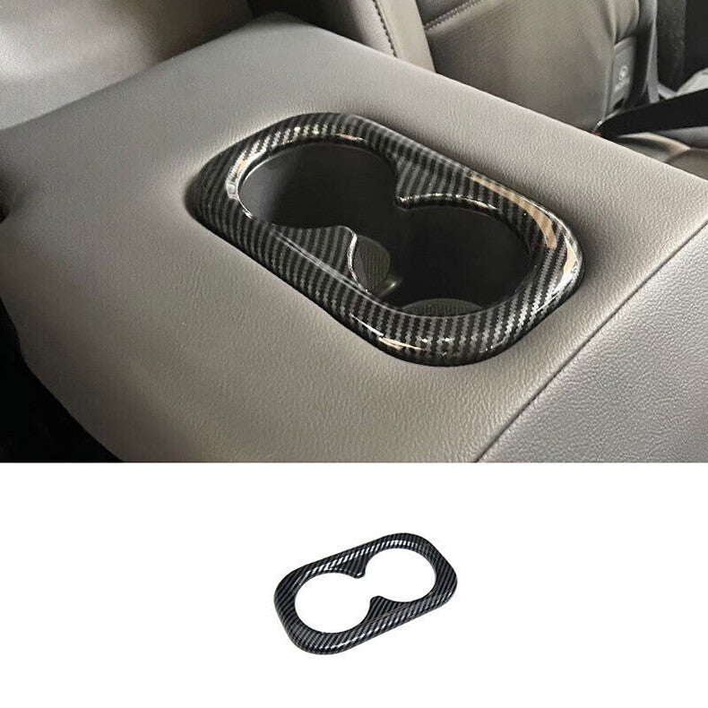 for Honda CR-V CRV 2023-2024 Carbon Fiber Rear Water Cup Holder frame Cover Trim