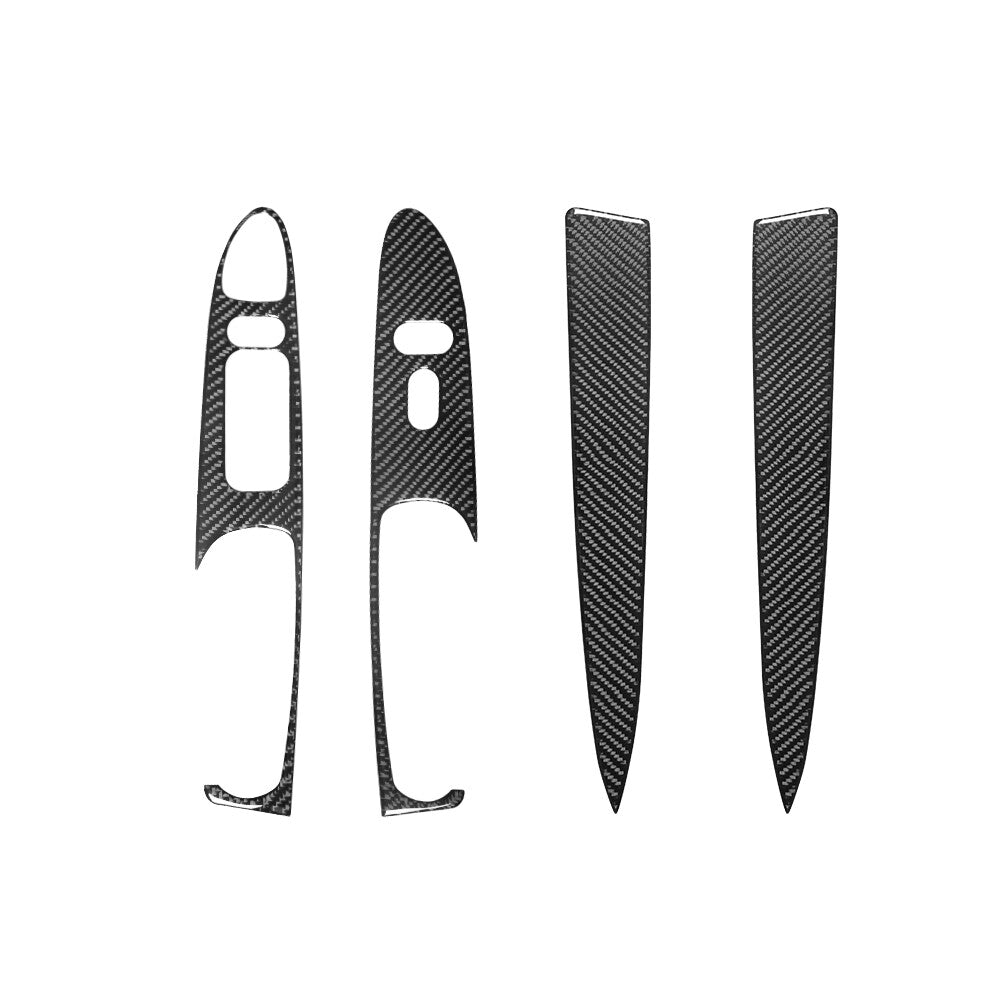 4Pcs Carbon Fiber Door Control Cover Trim for Ford for Mustang convertible 2001-2004