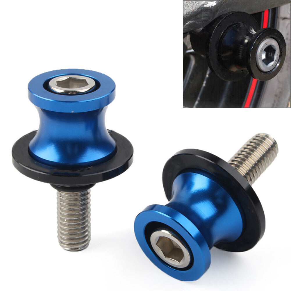 for KAWASAKI ZX6R 1998-2011 Blue Motorcycle Swingarm Spools Stand Screws Slider