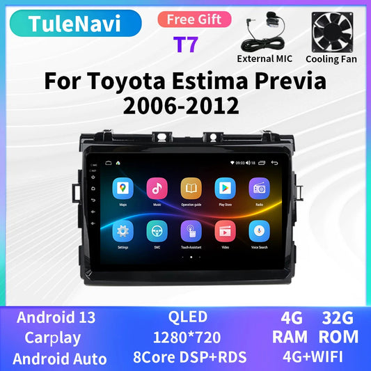 CarPlay Car Radio for Toyota Estima Previa 3 XR50 2006-2012 GPS Player Screen