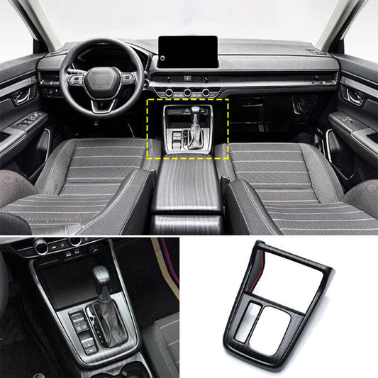 for Honda CR-V 2023-2024 Black Wood Grain Inner Console Gear Shift Panel Cover