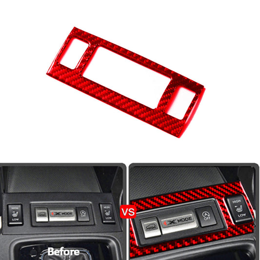 for Subaru Forester 2013-2018 Carbon Fiber Interior Sport Mode Button Trim Red