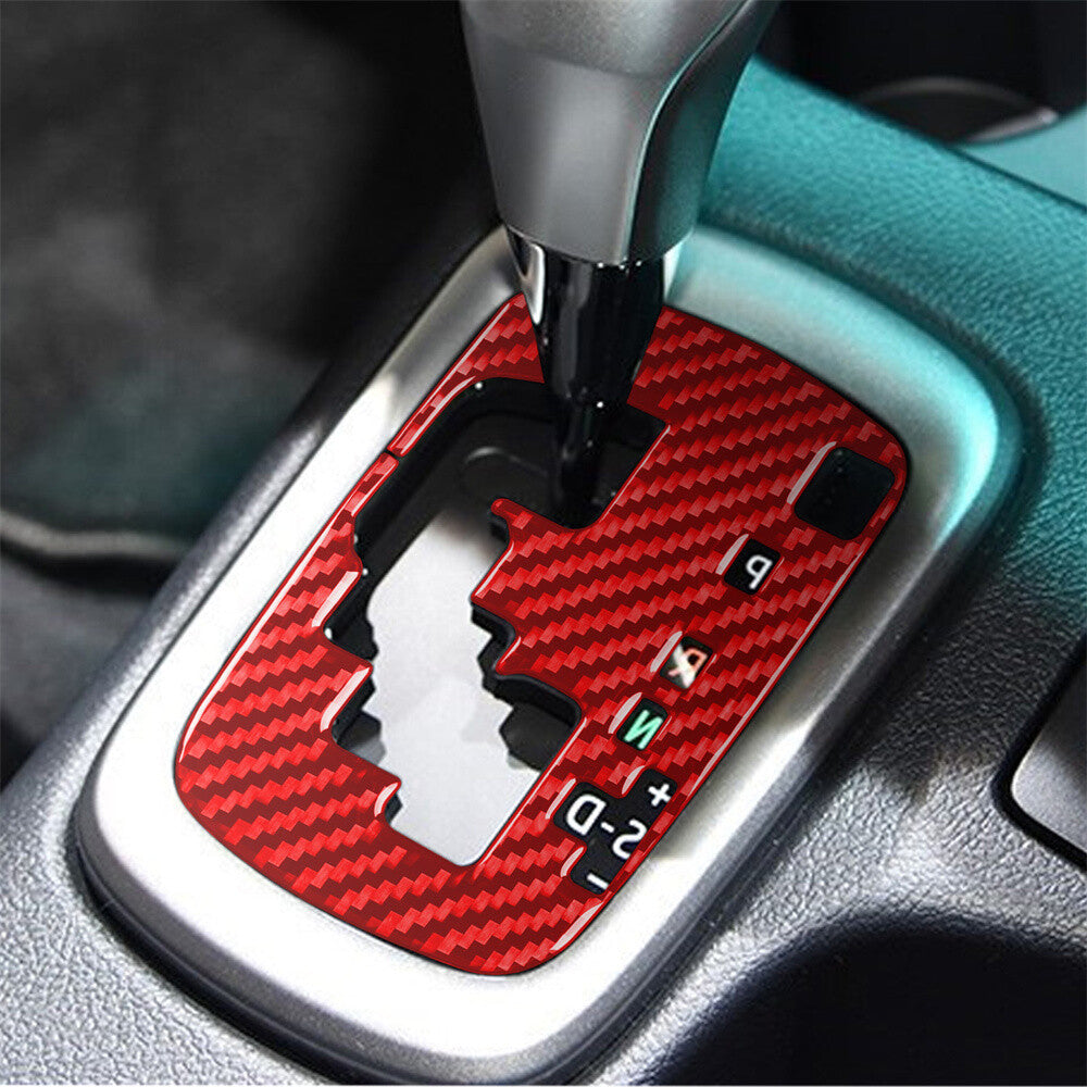 For T@yota Hilux Revo 2015-21 RHD Gear Shift Box Indicator Trim Red Carbon Fiber