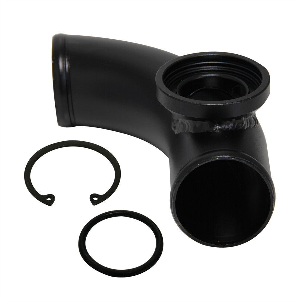 For SSQV SQV Blow Off Valve Tube Pipe 2.25 90 Degree Elbow Flange Adapter Black
