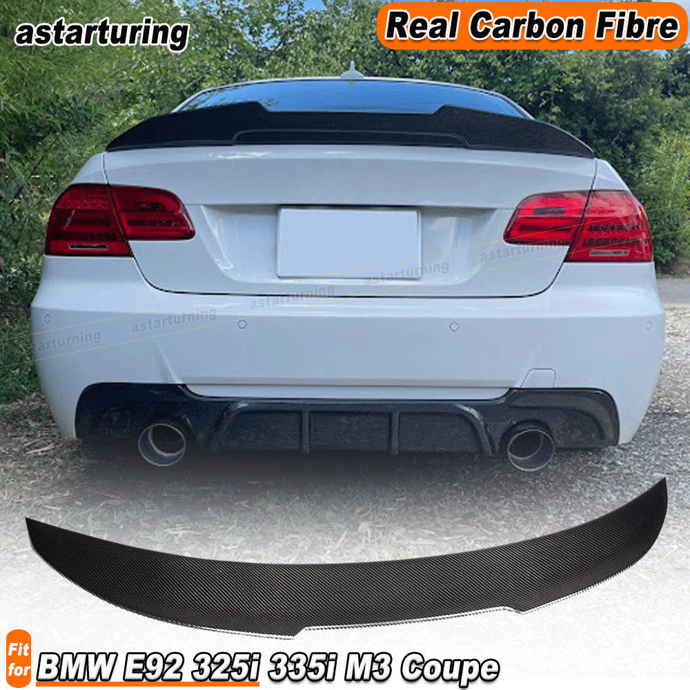 for BMW E92 325i 335i M3 Coupe 2006-2012 REAL Carbon Rear Trunk Spoiler Wing Lip