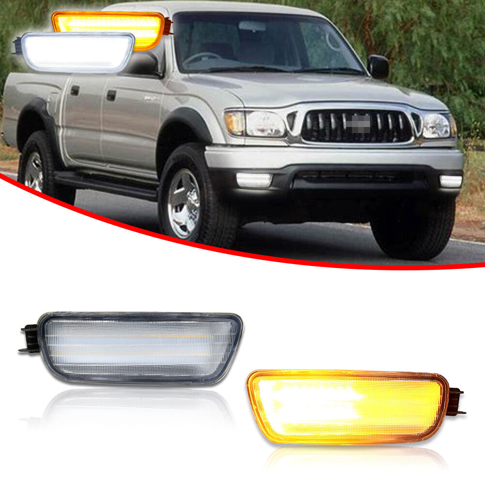 2-Pack Clear Lens LED Front DRL Signal Lights for 2001-2004 for Toyota Tacoma 2WD/4WD