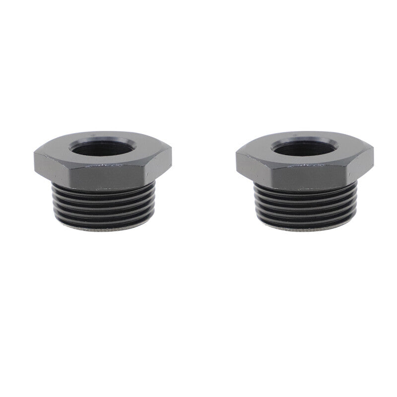 2-Pack Black Aluminum 5/8x24 to 3/4 NPT Automotive Threaded Oil Filter Adapters