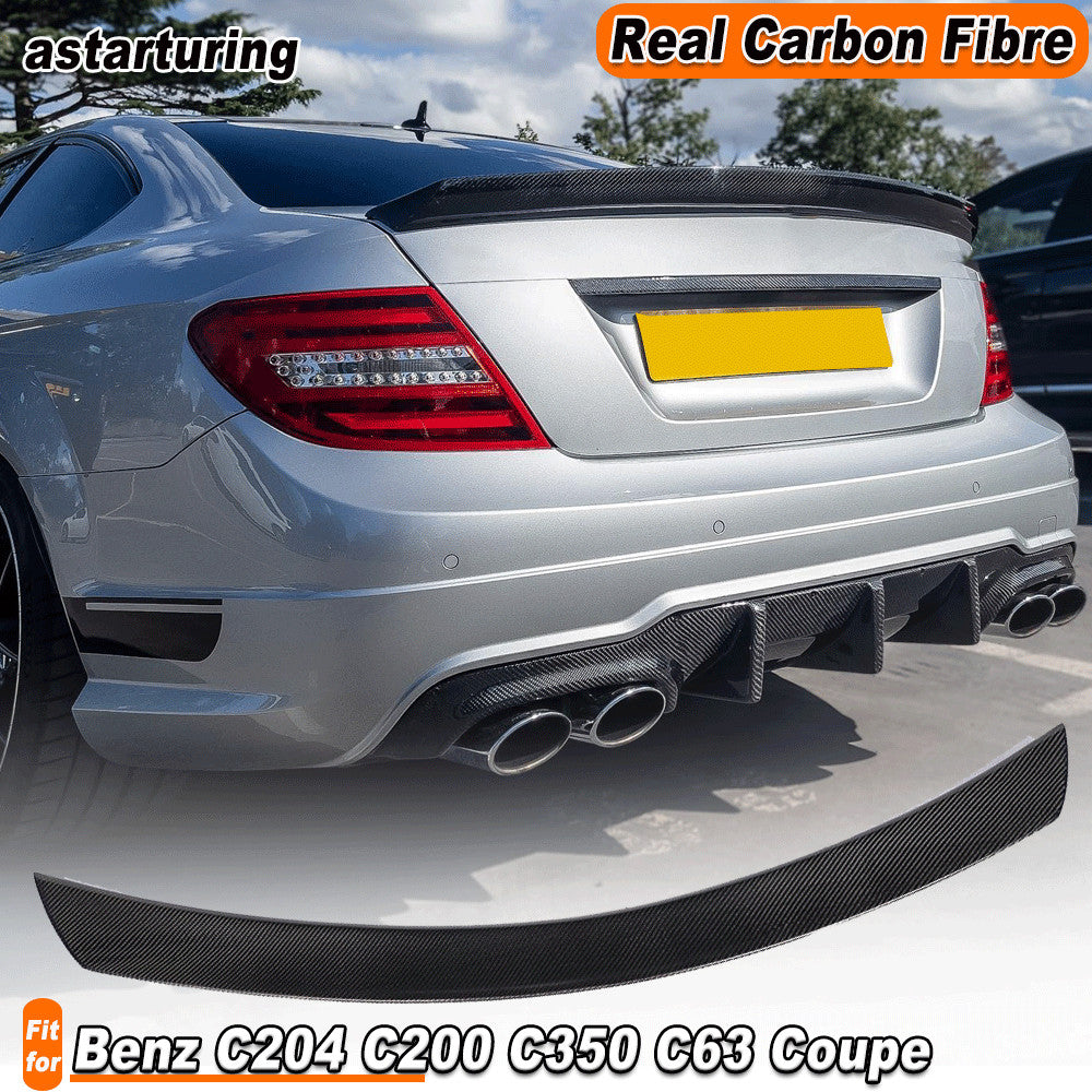 for Benz C204 C200 C350 C63 Coupe 08-14 REAl Carbon Rear Trunk Spoiler Wing Lip