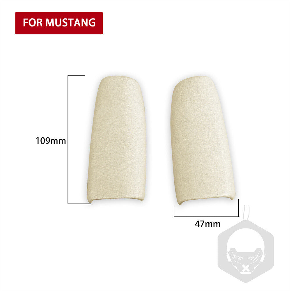 PU Leather Off White Car Handbrake Grips Trim for Ford for Mustang 2015+ Accessories