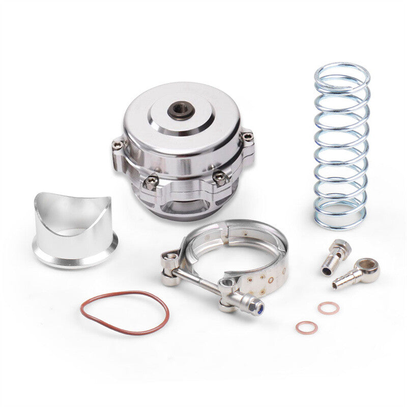 Universal 50mm Silver Blow Off Valve BOV + V-band Clamp Aluminum Flange Spring