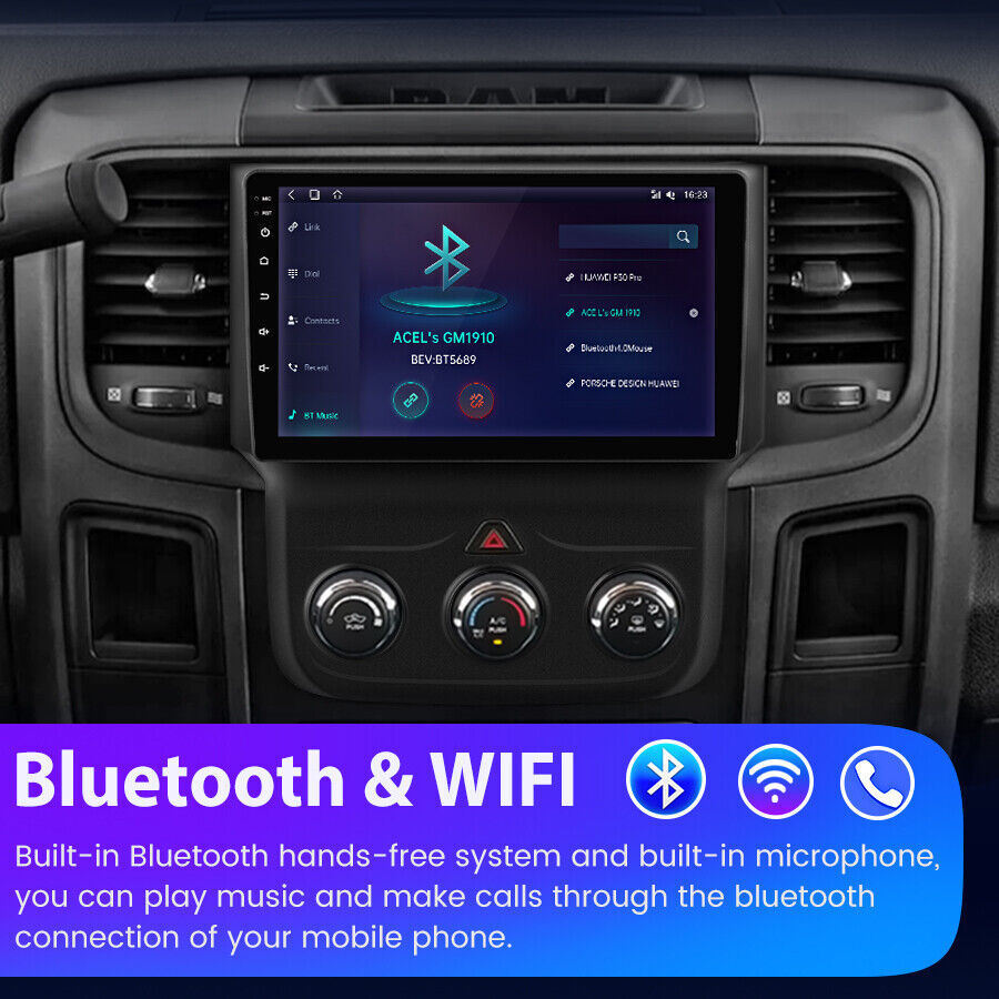 Android 13 CarPlay Car Stereo Radio GPS BT for 2014-18 for Dodge for Ram 1500 2500 3500