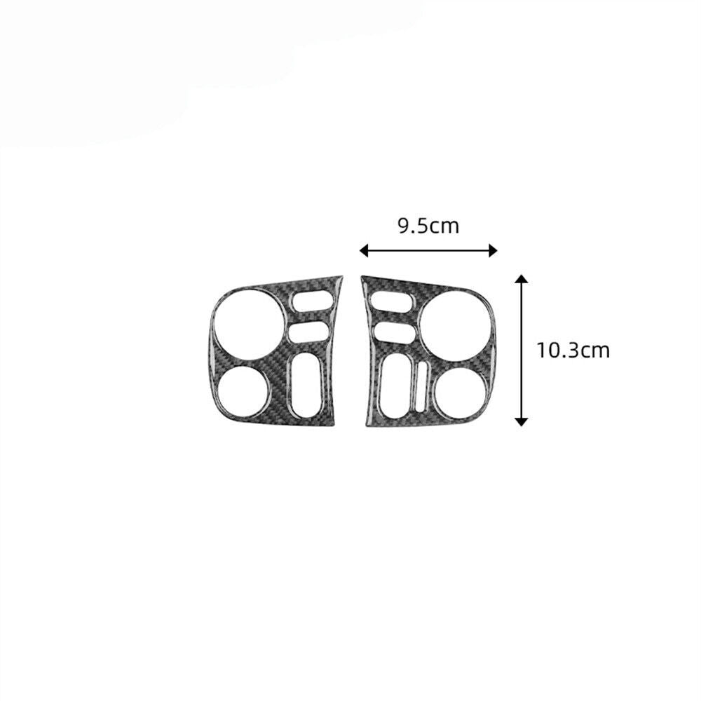 2Pcs Carbon Fiber Climate Radio Control Button Trim for Honda S2000 2004-2009