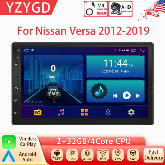 for Nissan Versa 2012-2019 Stereo Android Auto Carplay Car Radio GPS WIFI Screen
