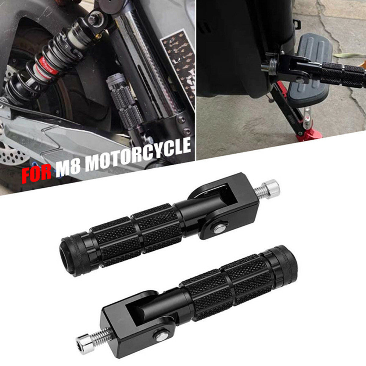 Motorcycle Footrest Foldable Front Footpeg Anti-Skid Foot Peg Passenger Pedal