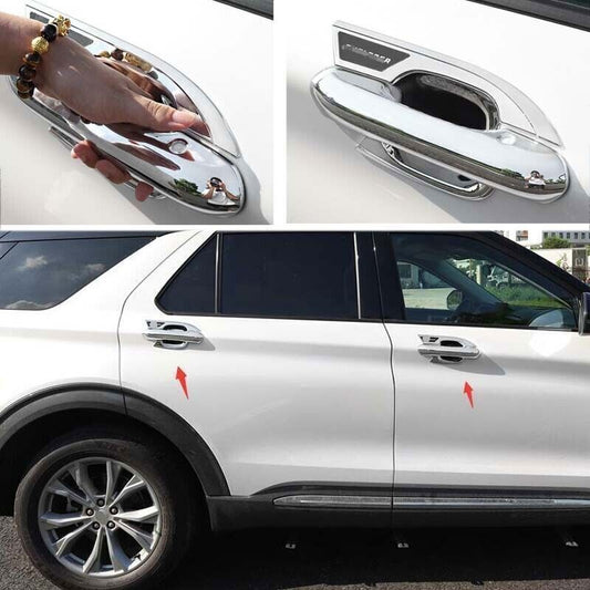 8PCS for Ford Explorer 2020-24 ABS Chrome Style Side Door Handle Bowl Cover Trim